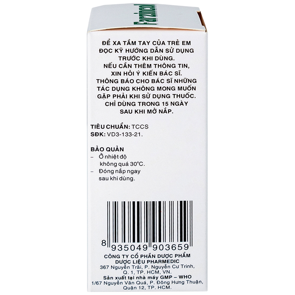 Hình ảnh Siro Farzincol Pharmedic điều trị thiếu kẽm (90ml)