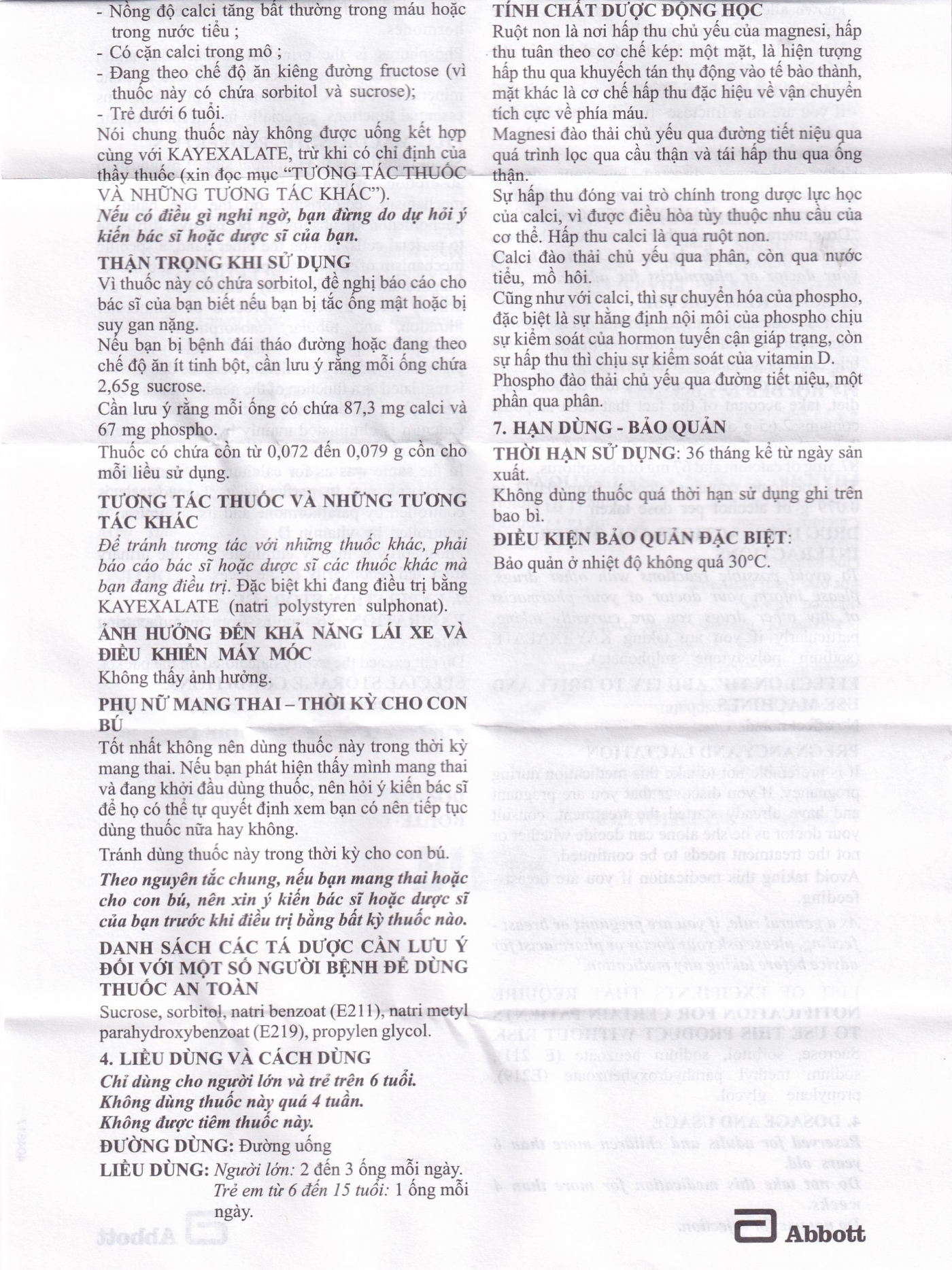 Hình ảnh Dung dịch uống Fatig Abbott hỗ trợ điều trị suy nhược chức năng, bổ sung khoáng chất (2 vỉ x 10 ống)