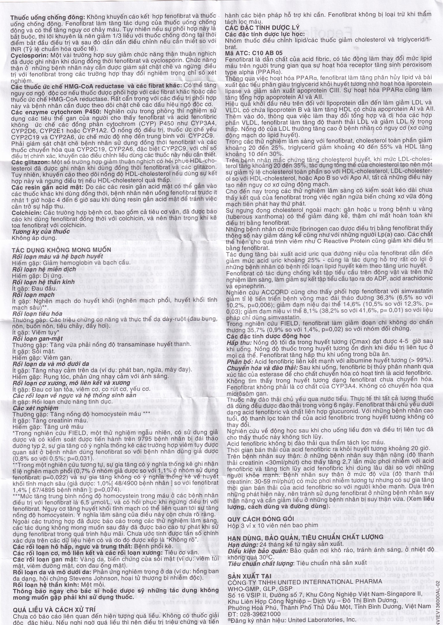 Hình ảnh Thuốc Fenoflex 160mg United điều trị tăng triglycerid máu nặng (3 vỉ x 10 viên)