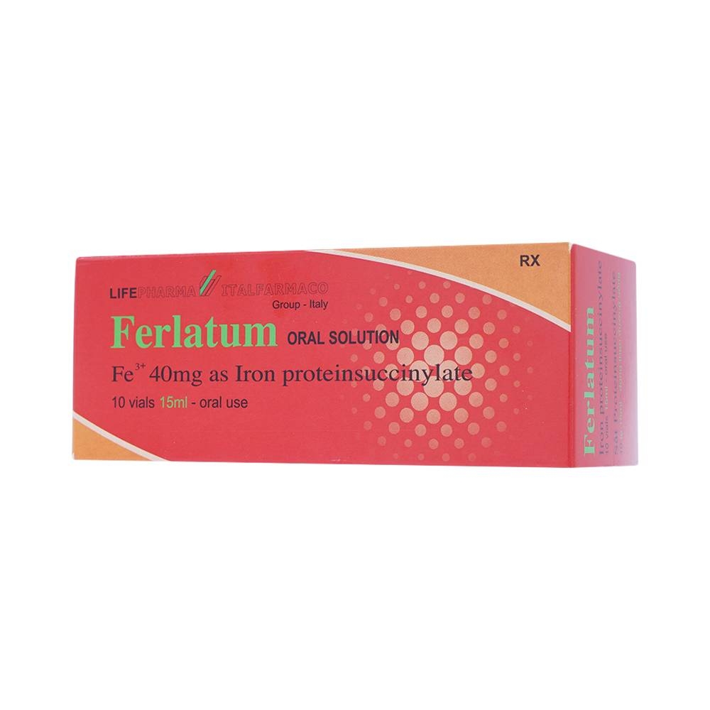 Hình ảnh Dung dịch Ferlatum Italfarmaco điều trị thiếu sắt (10 chai x 15ml)