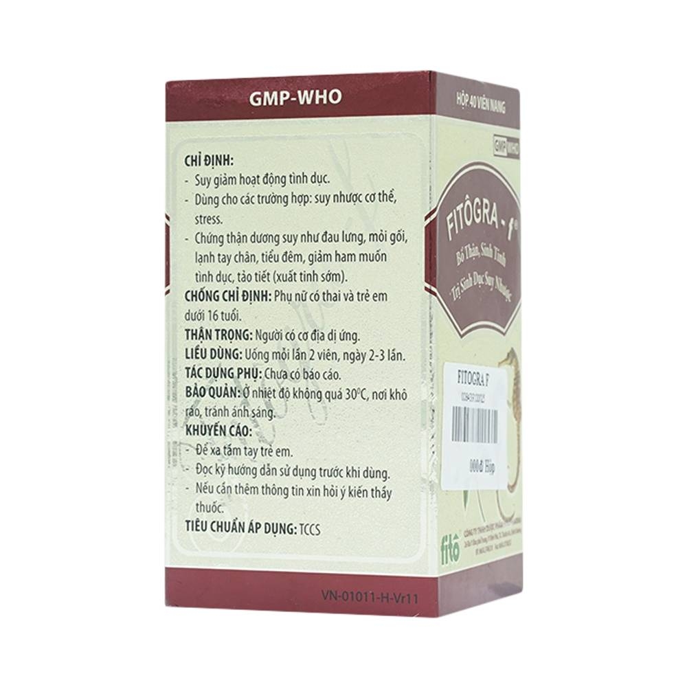 Hình ảnh Thuốc Fitogra-f điều trị suy giảm hoạt động tình dục, suy nhược cơ thể (40 viên)