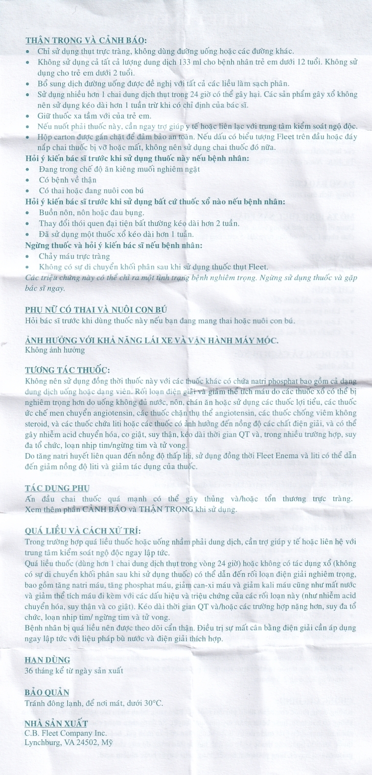 Hình ảnh Dung dịch thụt trực tràng Fleet Enema giảm chứng táo bón không thường xuyên (133ml)