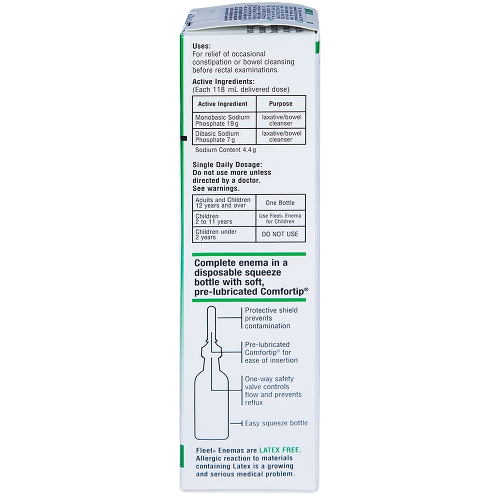 Hình ảnh Dung dịch thụt trực tràng Fleet Enema giảm chứng táo bón không thường xuyên (133ml)