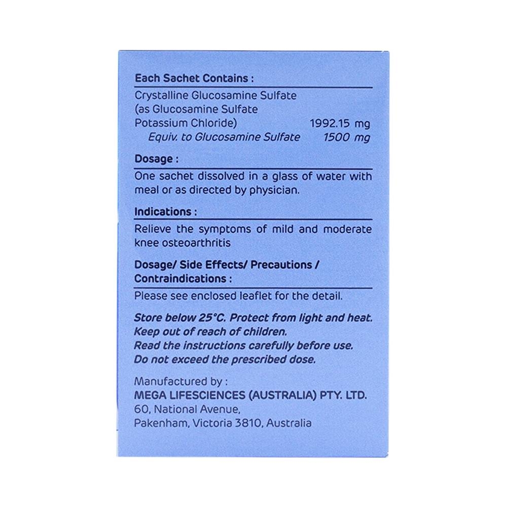 Hình ảnh Bột pha dung dịch uống Flexsa 1500 MEGA We care giảm triệu chứng viêm khớp gối nhẹ và trung bình (30 gói)