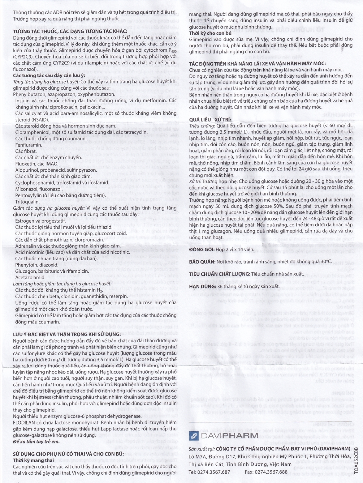 Hình ảnh Thuốc Flodilan Davipharm điều trị đái tháo đường tuýp 2 (2 vỉ x 14 viên)