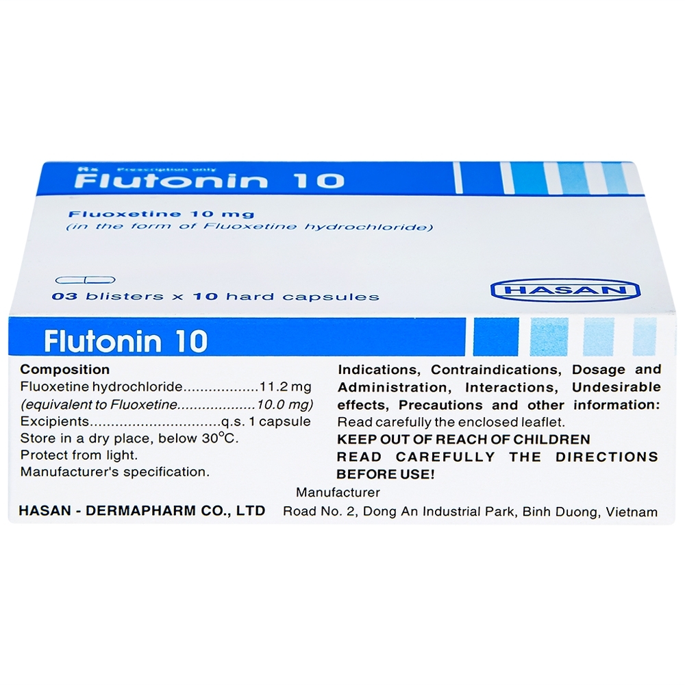 Hình ảnh Thuốc Flutonin 10 Hasan điều trị bệnh trầm cảm (3 vỉ x 10 viên)