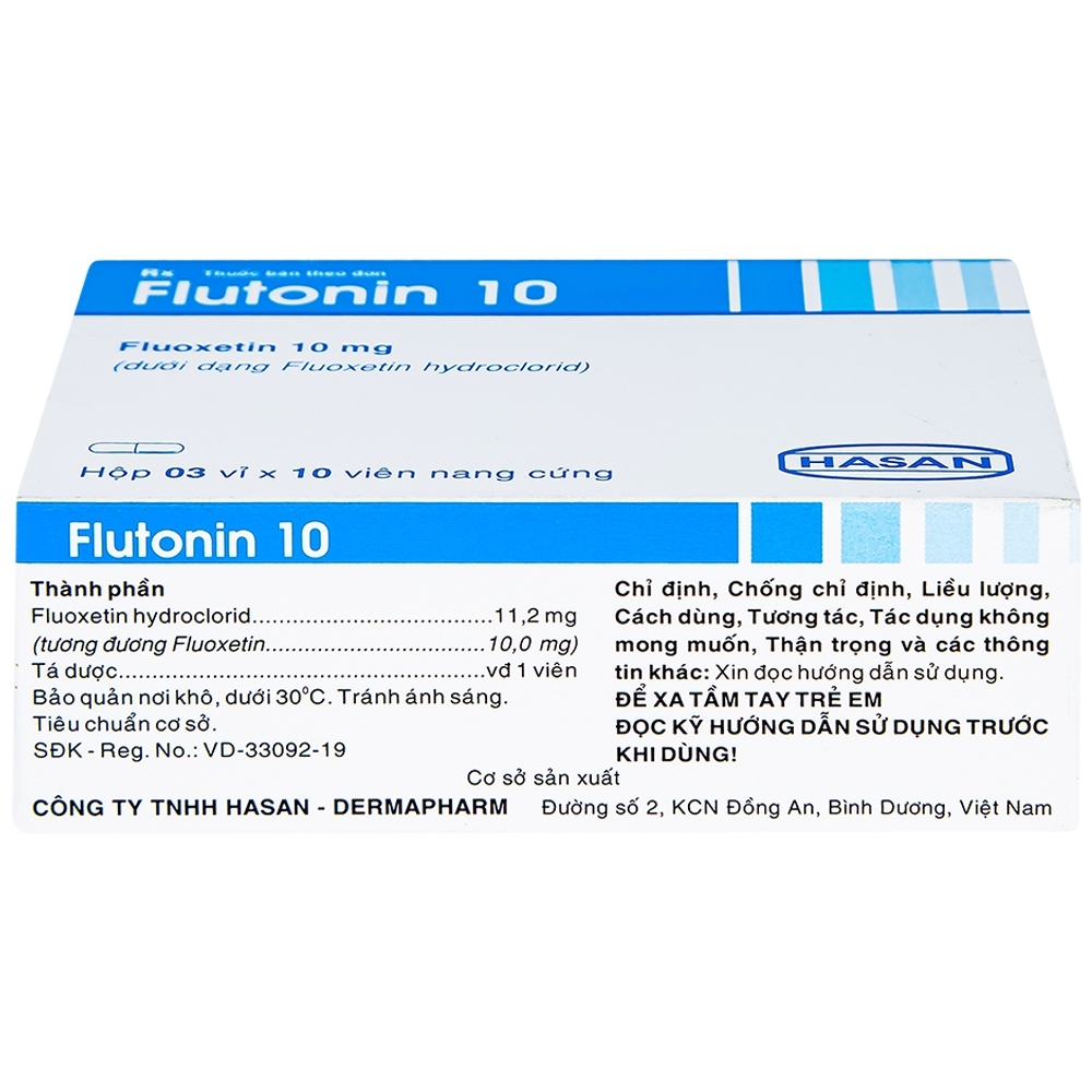 Hình ảnh Thuốc Flutonin 10 Hasan điều trị bệnh trầm cảm (3 vỉ x 10 viên)