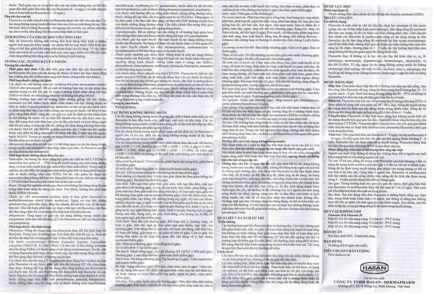 Hình ảnh Thuốc Flutonin 10 Hasan điều trị bệnh trầm cảm (3 vỉ x 10 viên)