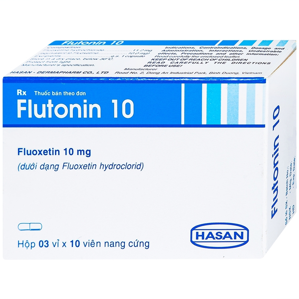 Hình ảnh Thuốc Flutonin 10 Hasan điều trị bệnh trầm cảm (3 vỉ x 10 viên)