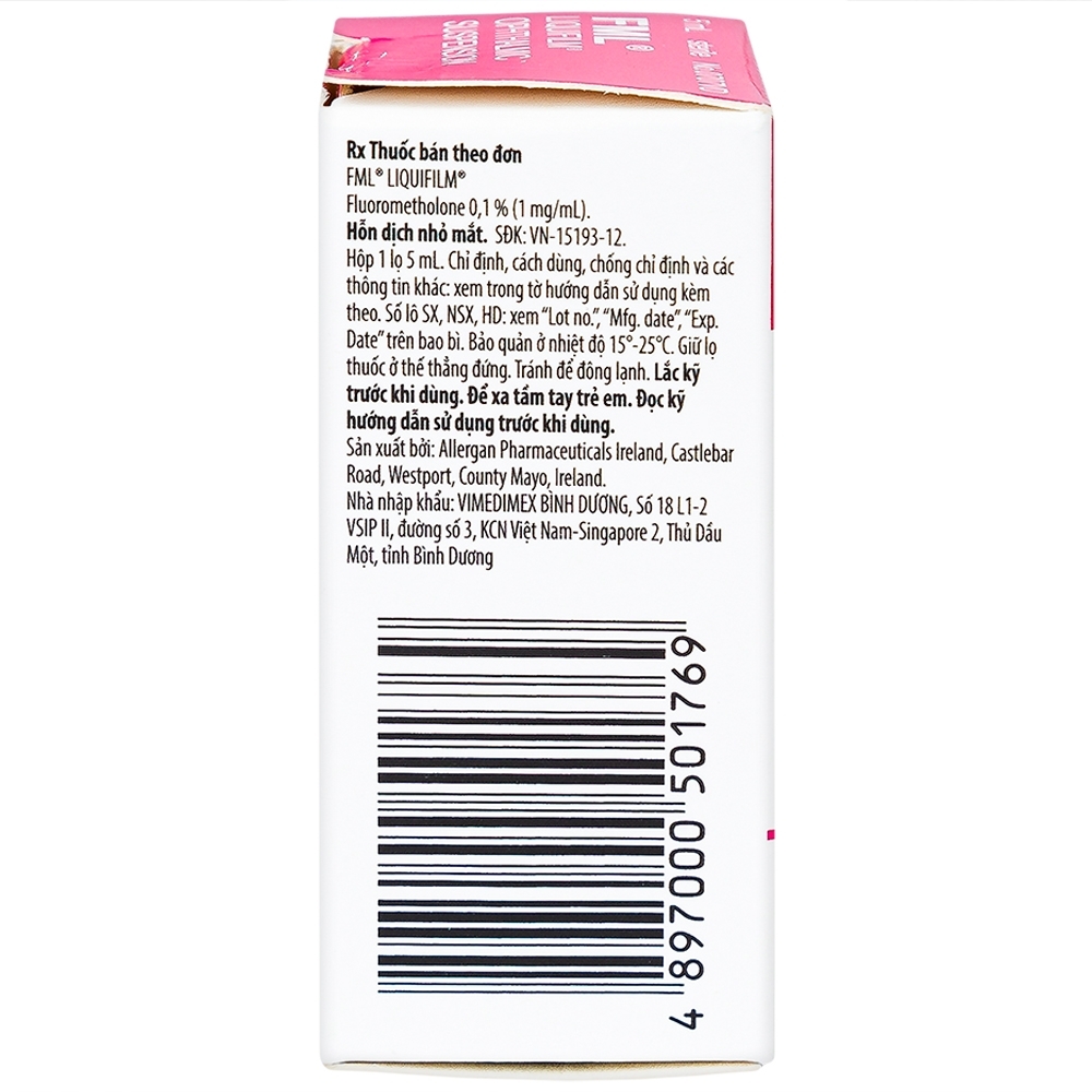 Hình ảnh Thuốc nhỏ mắt FML Allergan điều trị viêm mí mắt, kết mạc nhãn cầu (5ml)