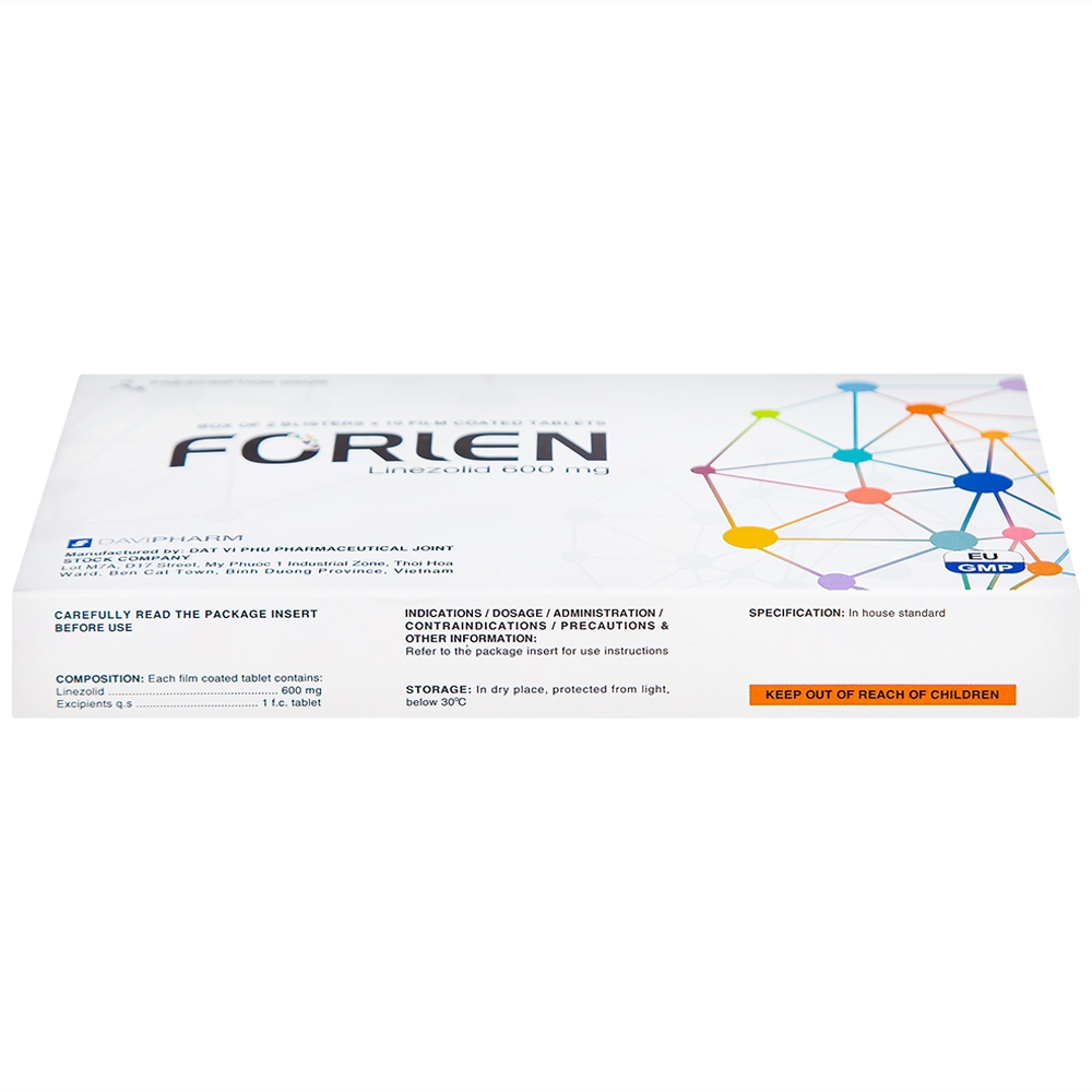 Hình ảnh Thuốc Forlen Davipharm điều trị nhiễm trùng (2 vỉ x 10 viên)