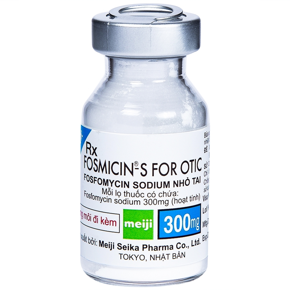 Hình ảnh Thuốc nhỏ tai Fosmicin-S For Otic Meiji 300mg điều trị viêm tai ngoài, viêm tai giữa (10ml)