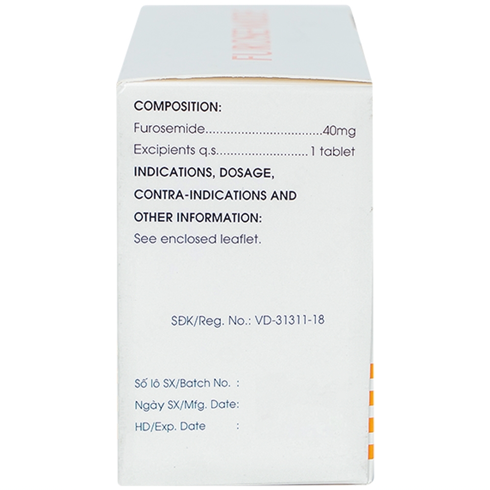 Hình ảnh Thuốc Furosemide Mekophar điều trị phù, tăng huyết áp (10 vỉ x 30 viên)