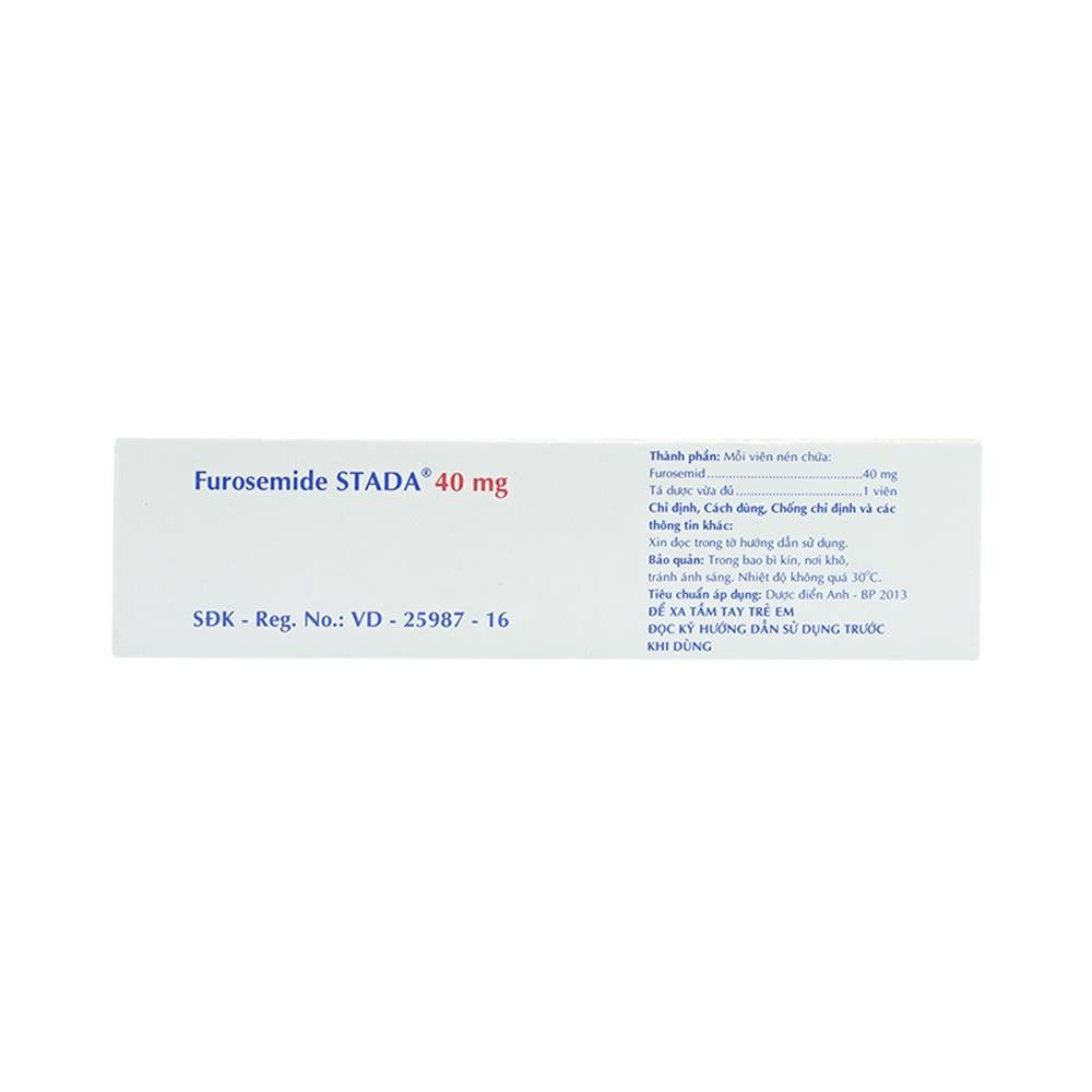 Hình ảnh Thuốc Furosemide Stada 40mg điều trị phù, tăng huyết áp (5 vỉ x 10 viên)