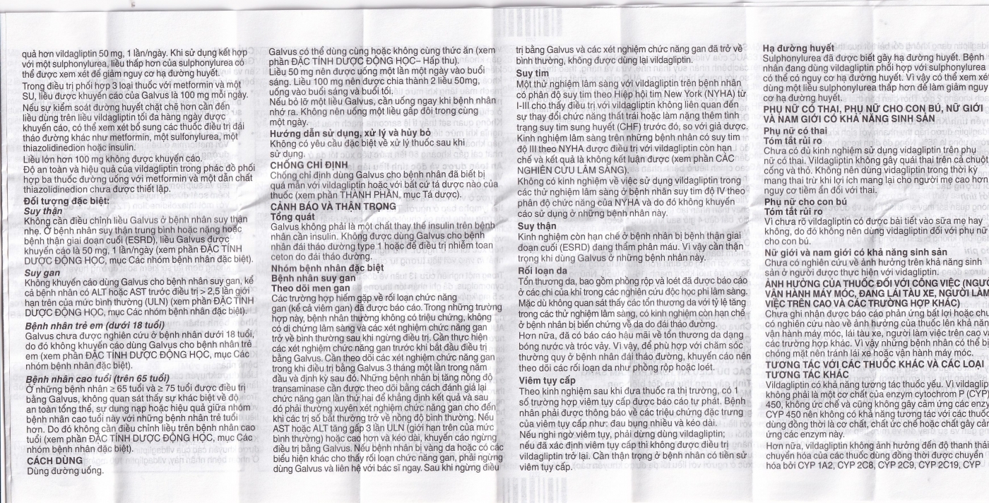 Hình ảnh Thuốc Galvus 50mg Novartis hỗ trợ điều trị đái tháo đường típ 2 (2 vỉ x 14 viên)