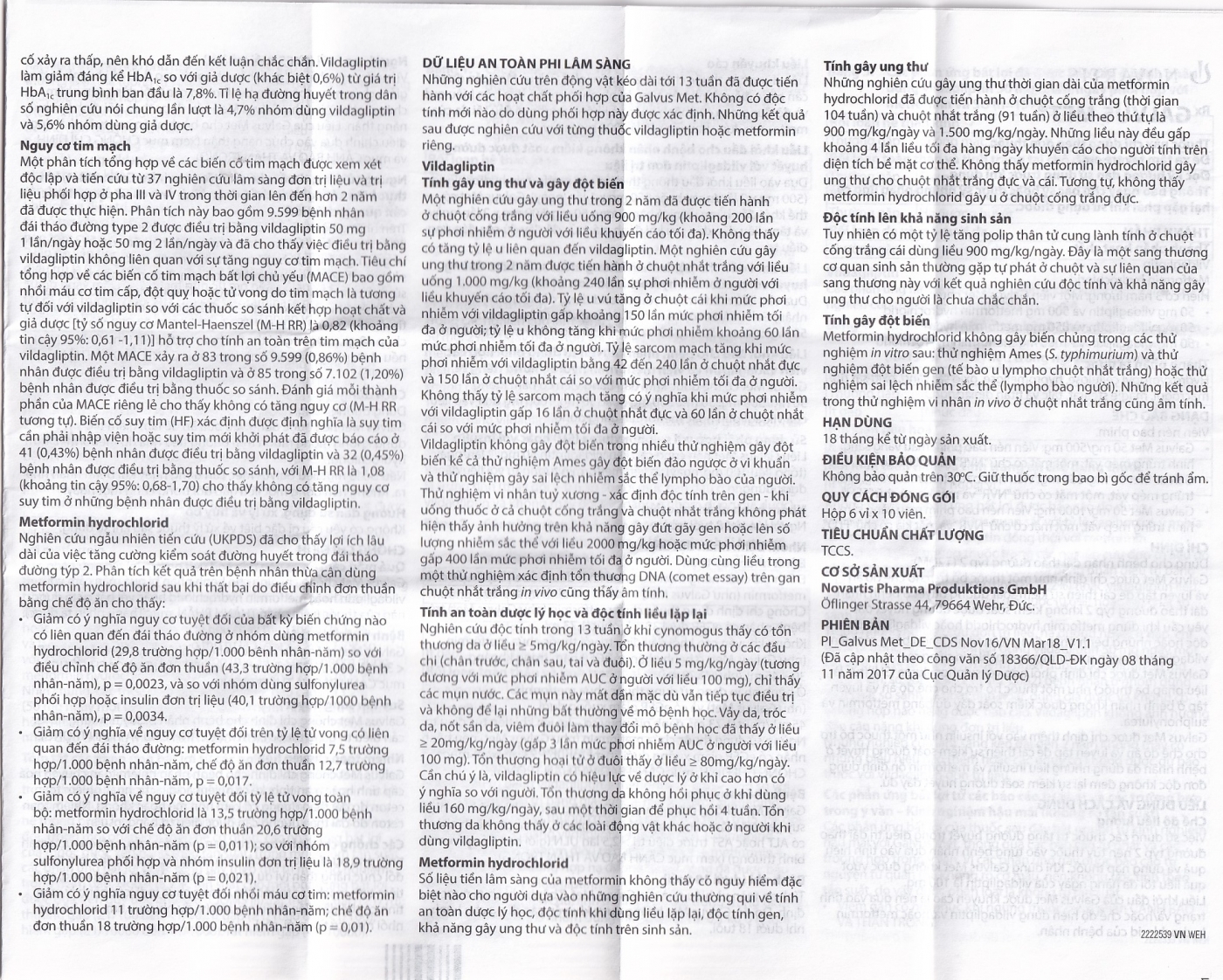 Hình ảnh Thuốc Galvus Met 50mg/500mg Novartis điều trị đái tháo đường típ 2 (6 vỉ x 10 viên)