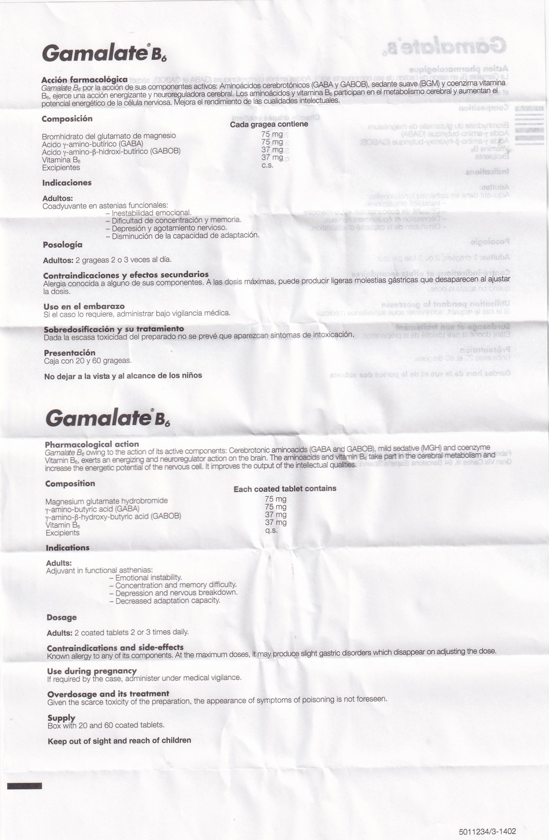Hình ảnh Thuốc Gamalate B6 Ferrer điều trị suy nhược thần kinh chức năng (2 vỉ x 10 viên)