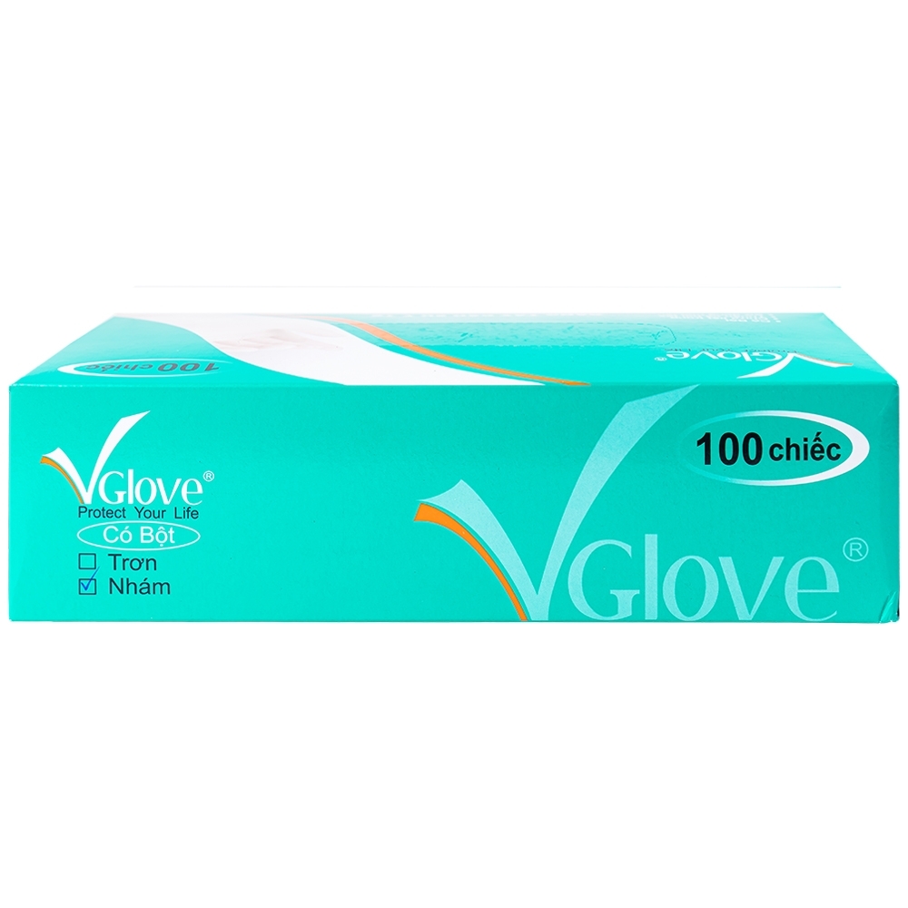 Hình ảnh Găng tay cao su y tế trơn có bột VGlove Size S (10 hộp x 100 chiếc)