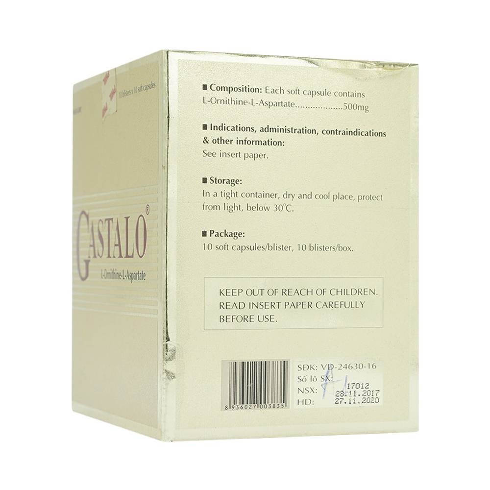 Hình ảnh Thuốc Gastalo Phil điều trị tăng Ammoniac huyết trong bệnh gan cấp và mãn tính (10 vỉ x 10 viên)