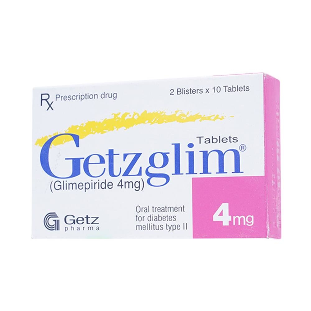 Hình ảnh Thuốc Getzglim 4mg Getz điều trị đái tháo đường típ 2 (2 vỉ x 10 viên)