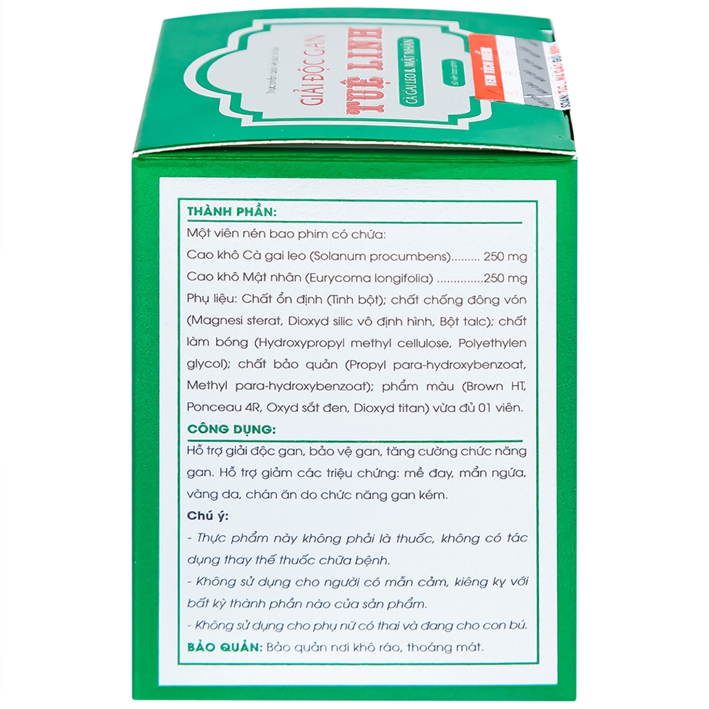 Hình ảnh Viên uống Tuệ Linh hỗ trợ giải độc gan, bảo vệ gan (60 viên)