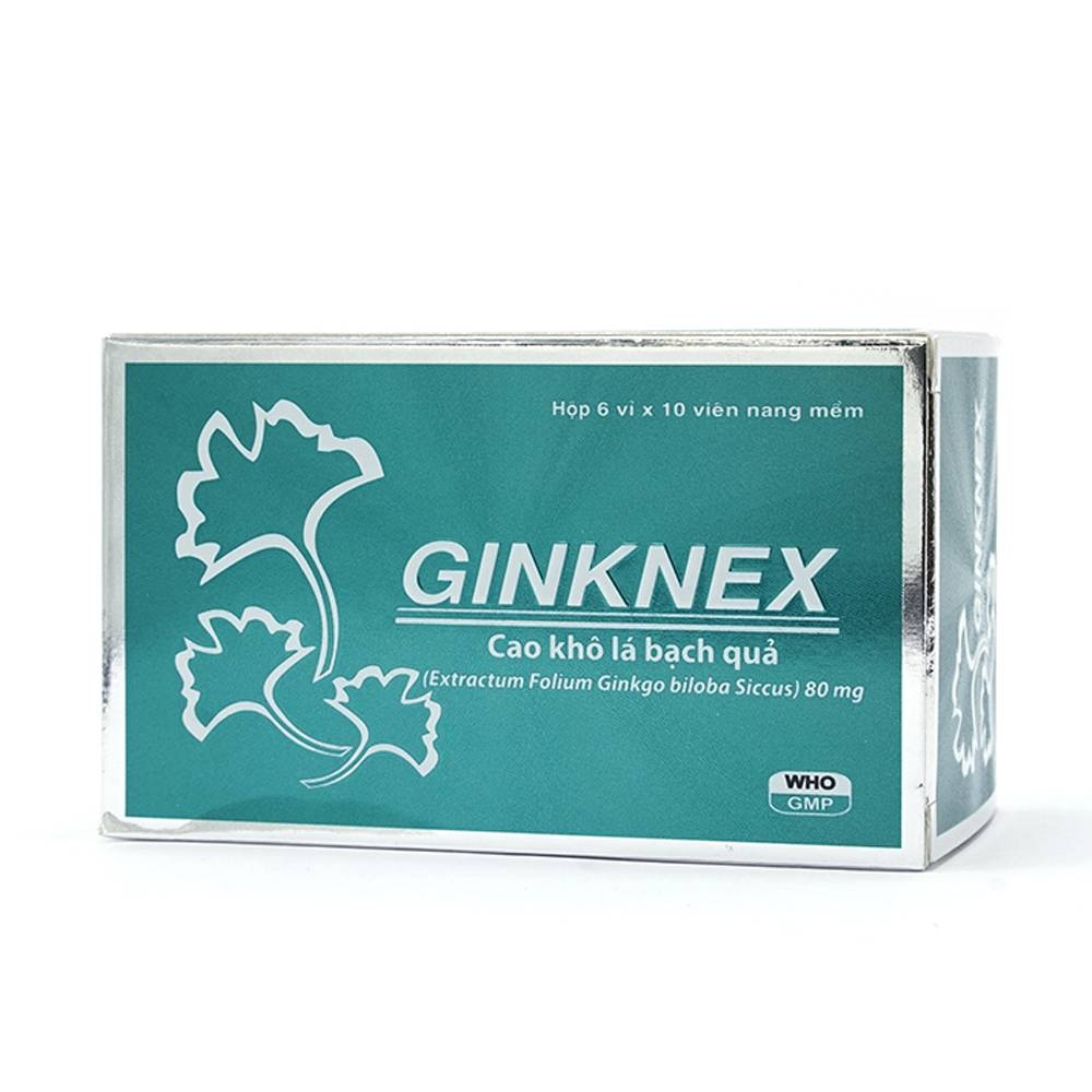 Hình ảnh Thuốc Ginknex 80mg Davipharm hỗ trợ điều trị chứng giảm trí nhớ, kém tập trung tư tưởng (6 vỉ x 10 viên)