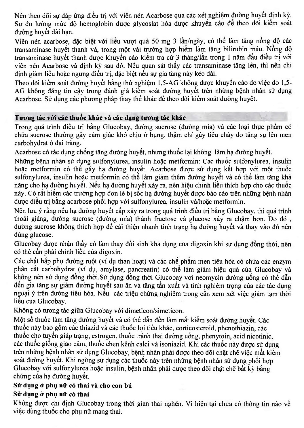 Hình ảnh Thuốc Glucobay 50 điều trị kết hợp chế độ ăn kiêng cho bệnh nhân đái tháo đường (10 vỉ x 10 viên)