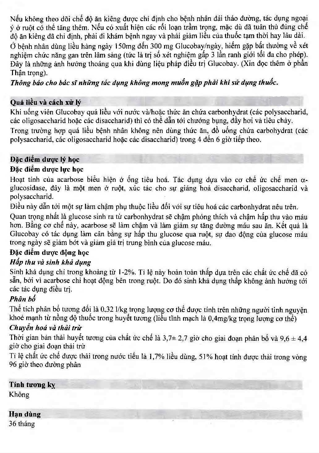 Hình ảnh Thuốc Glucobay 50 điều trị kết hợp chế độ ăn kiêng cho bệnh nhân đái tháo đường (10 vỉ x 10 viên)