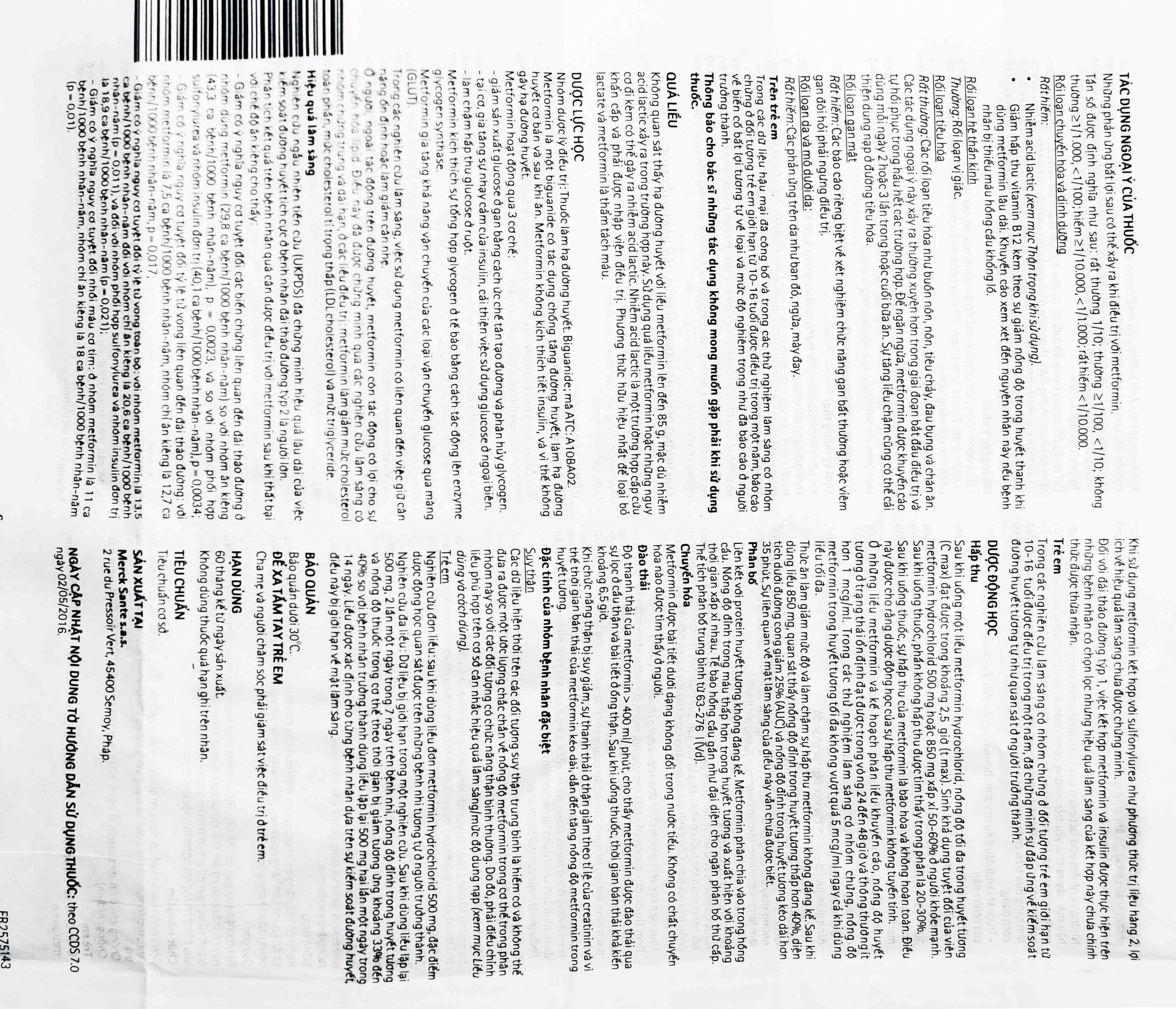 Hình ảnh Thuốc Glucophage 850mg Merck điều trị đái tháo đường típ 2 (5 vỉ x 20 viên)