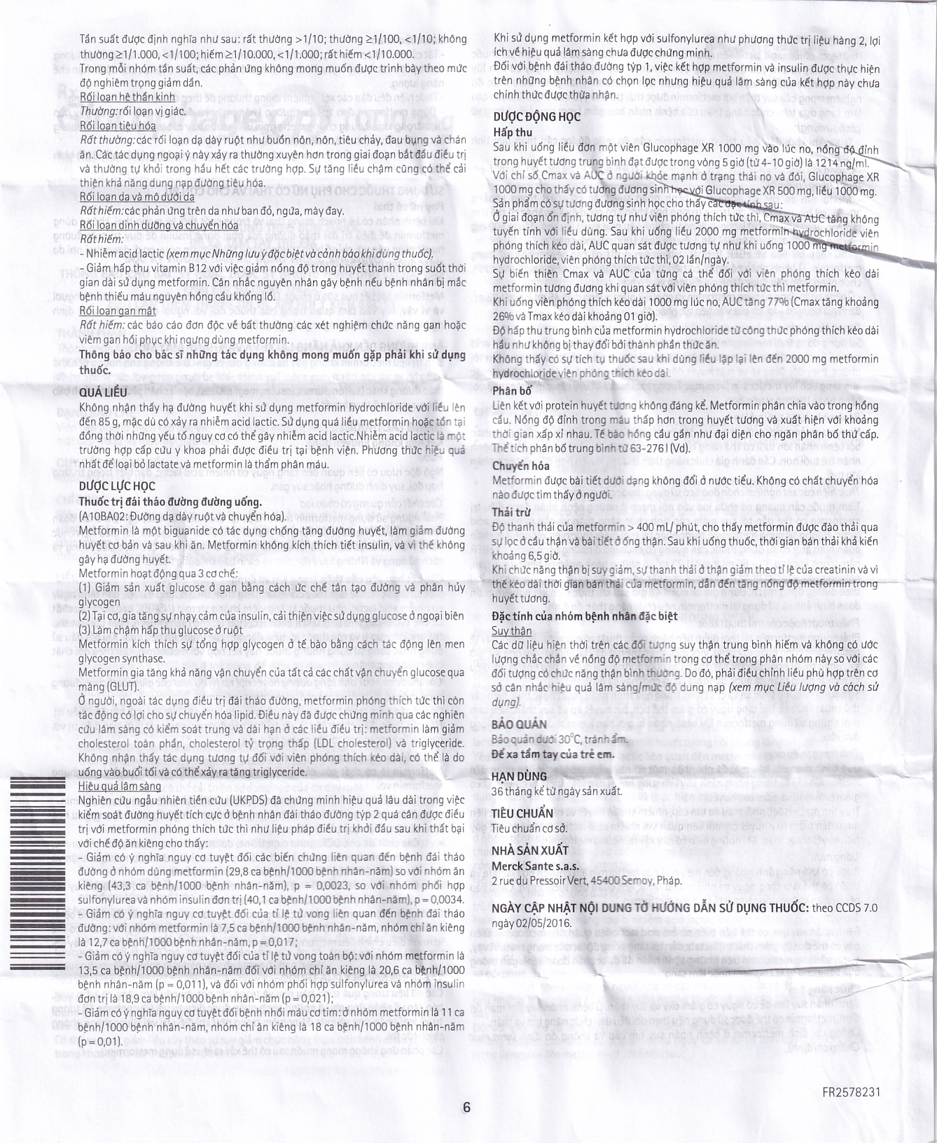 Hình ảnh Thuốc Glucophage XR 1000mg Merck điều trị tiểu đường típ 2 (3 vỉ x 10 viên)