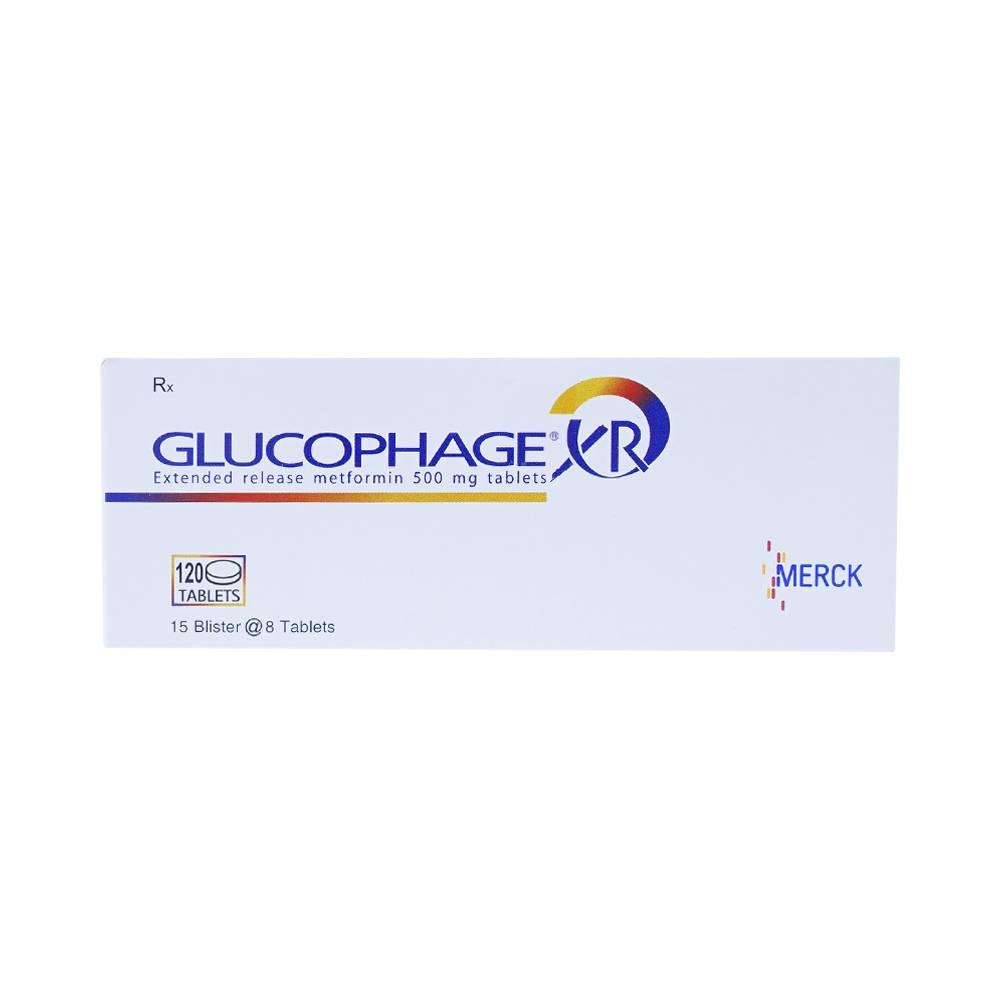 Hình ảnh Thuốc Glucophage XR 500mg Merck điều trị tiểu đường típ 2 (15 vỉ x 8 viên)