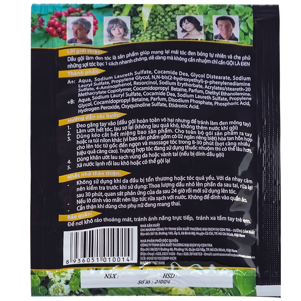 Hình ảnh Gội là đen Matrix giúp mái tóc đen tự nhiên, che phủ tóc bạc (10 gói x 25ml)