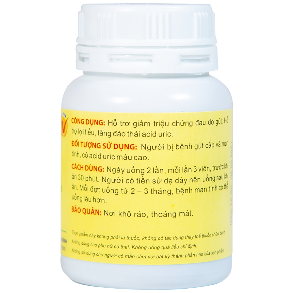 Hình ảnh Viên Gout Tâm Bình hỗ trợ giảm triệu chứng đau do gút (60 viên)