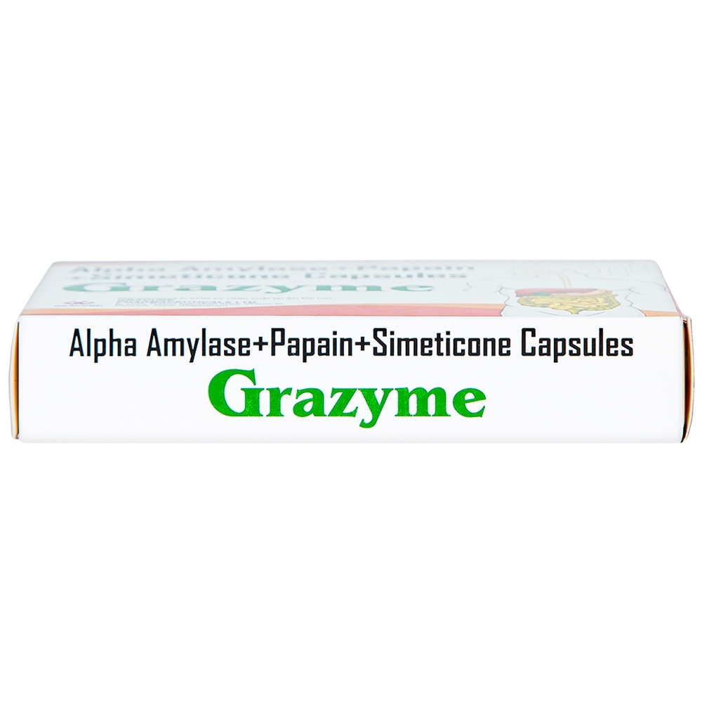 Hình ảnh Thuốc Grazyme Gracure điều trị khó tiêu, tức bụng, đầy hơi (3 vỉ x 10 viên)