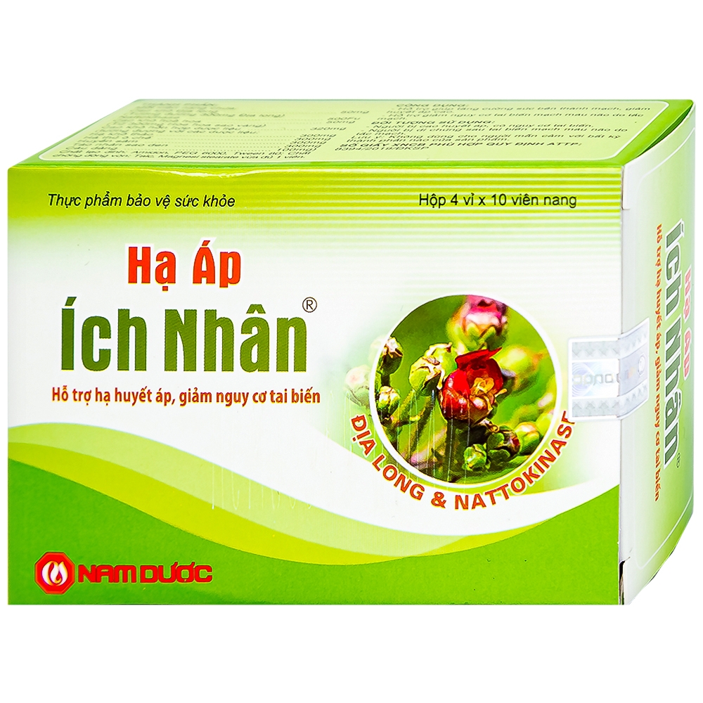 Hình ảnh Viên uống Hạ Áp Ích Nhân Nam Dược hỗ trợ hạ huyết áp, giảm nguy cơ tai biến (4 vỉ x 10 viên)