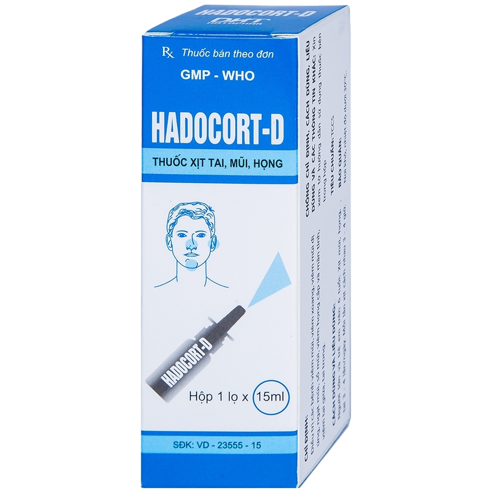 Hình ảnh Thuốc xịt Hadocort-D Hà Tây điều trị các bệnh viêm mũi, viêm xoang (15ml)