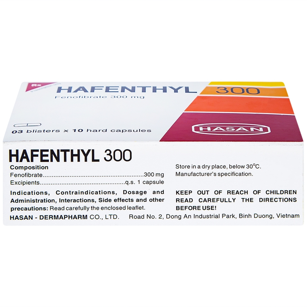 Hình ảnh Thuốc Hafenthyl 300 Hasan điều trị rối loạn lipoprotein huyết (3 vỉ x 10 viên)