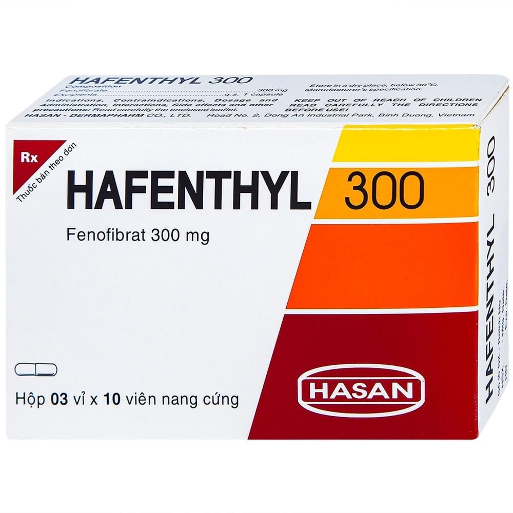 Hình ảnh Thuốc Hafenthyl 300 Hasan điều trị rối loạn lipoprotein huyết (3 vỉ x 10 viên)
