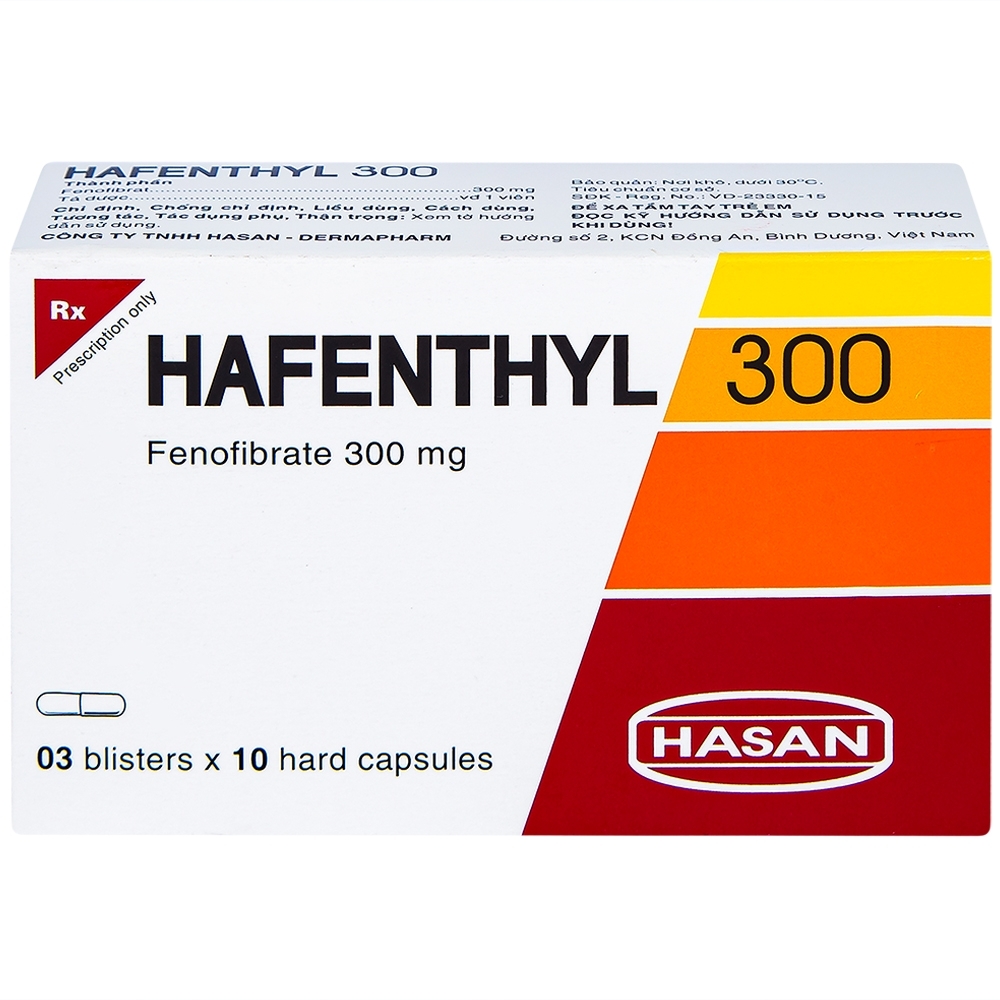 Hình ảnh Thuốc Hafenthyl 300 Hasan điều trị rối loạn lipoprotein huyết (3 vỉ x 10 viên)
