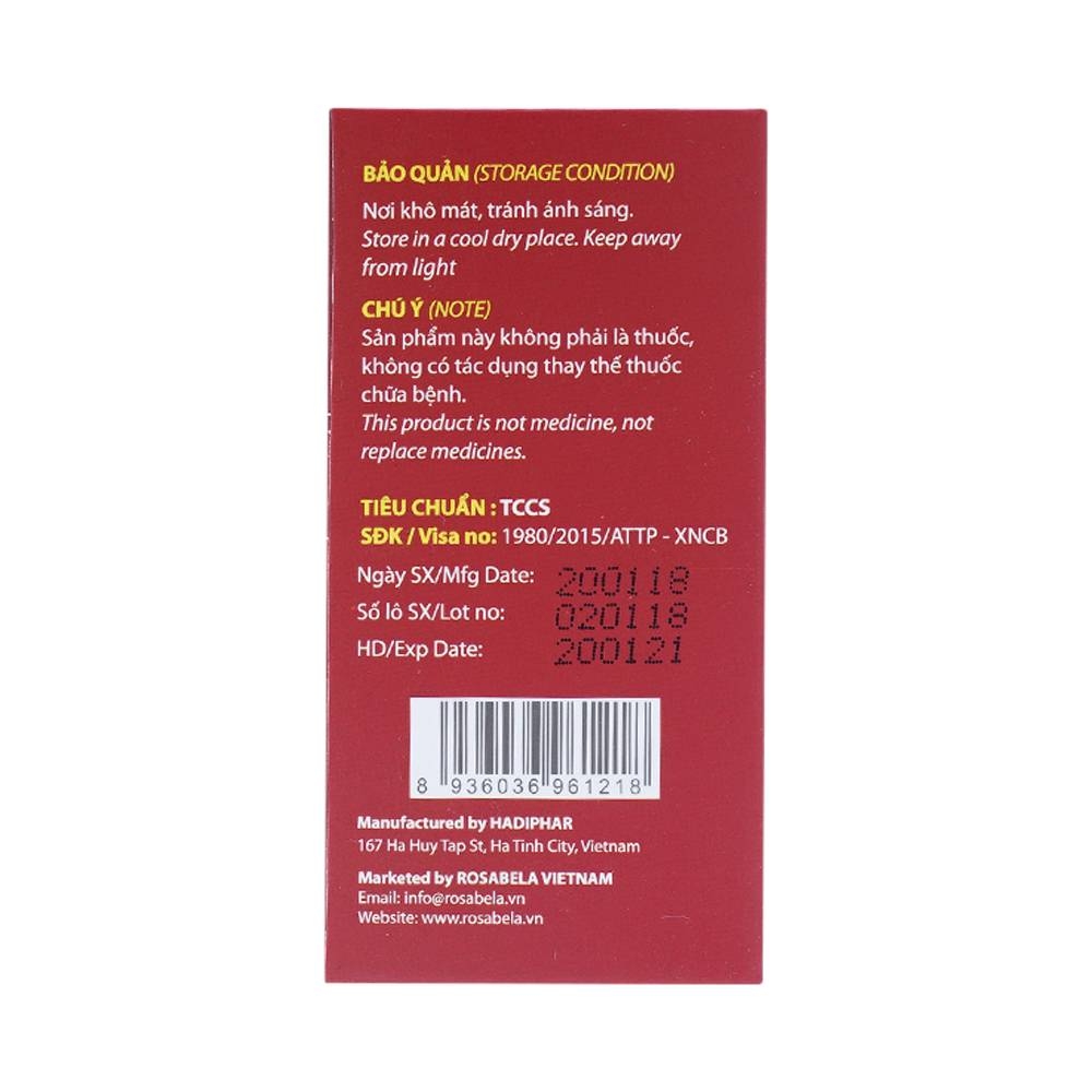 Hình ảnh Viên uống Hair Tonic Rosabela chống rụng tóc, hói đầu (100 viên)