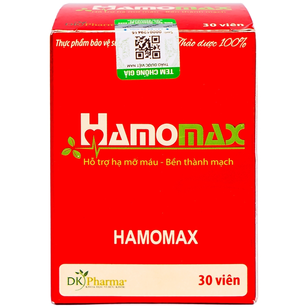 Hình ảnh Viên uống Hamomax DK Pharma hỗ trợ hạ mỡ máu, bền thành mạch (30 viên)