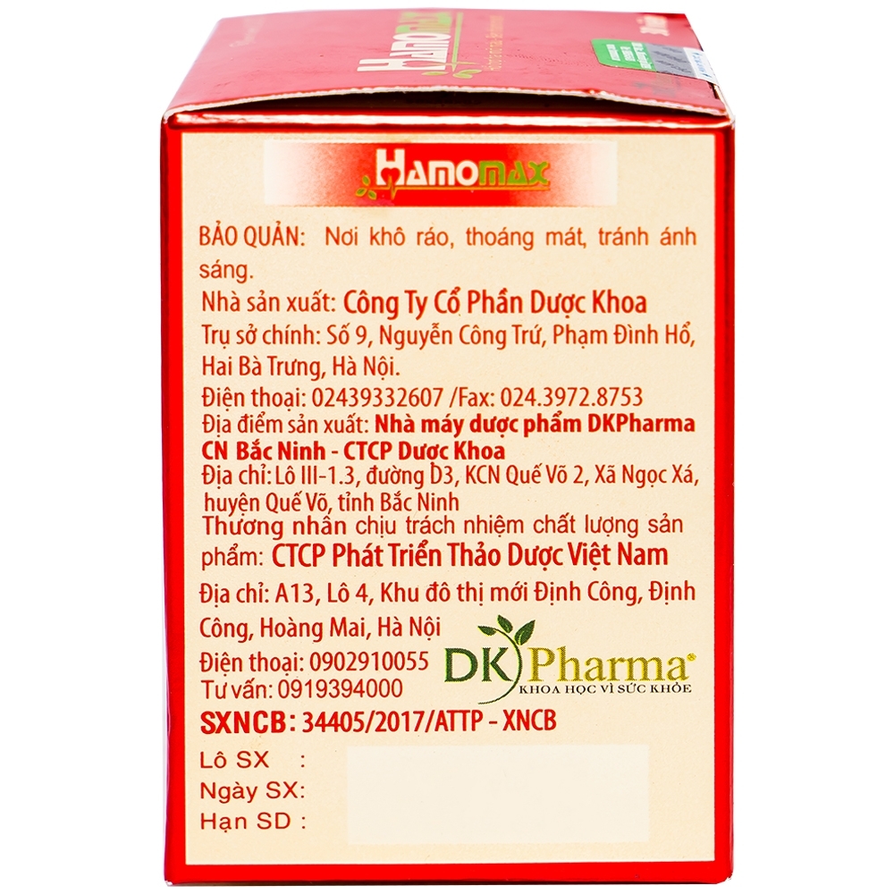Hình ảnh Viên uống Hamomax DK Pharma hỗ trợ hạ mỡ máu, bền thành mạch (30 viên)
