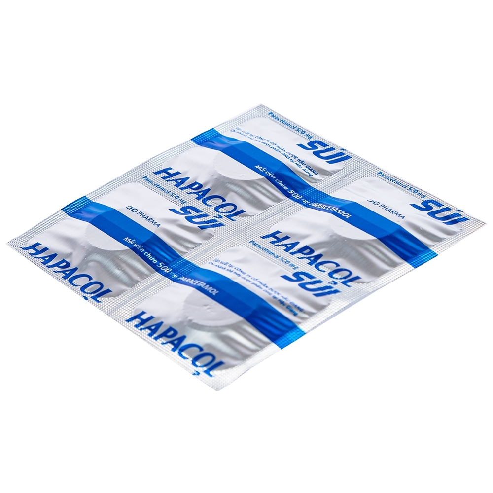 Hình ảnh Viên sủi Hapacol 500 DHG giảm đau, hạ sốt (4 vỉ x 4 viên)