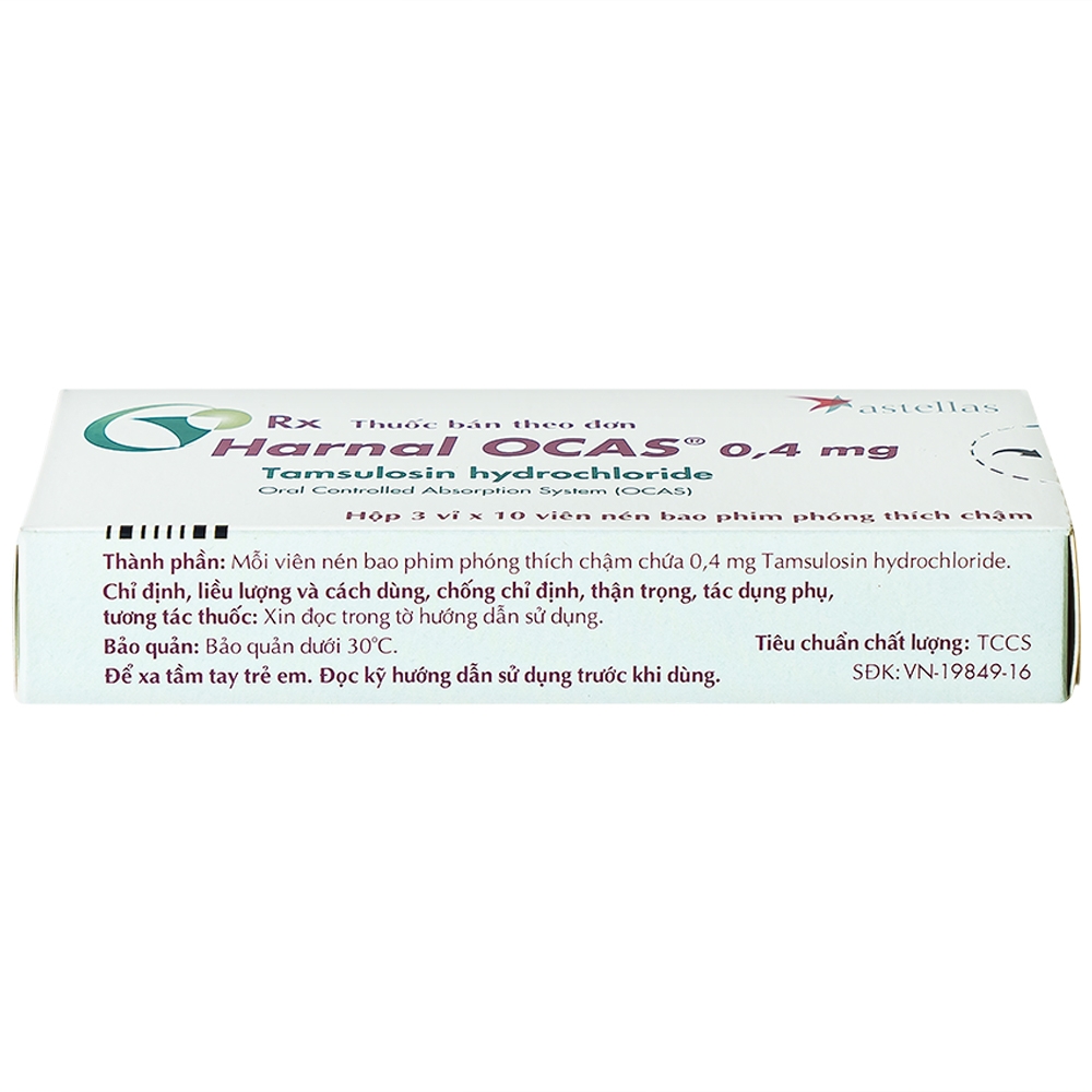 Hình ảnh Thuốc Harnal Ocas 0.4mg Astellas hỗ trợ điều trị tăng sản tuyến tiền liệt lành tính (3 vỉ x 10 viên)