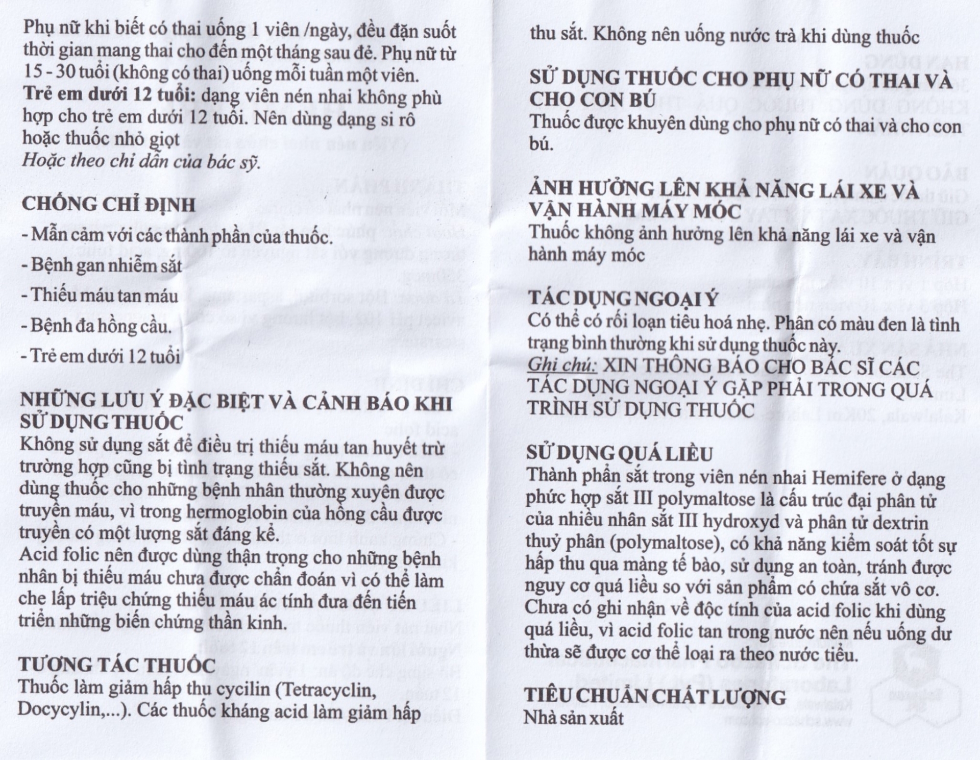 Hình ảnh Viên nhai Hemifere 100mg phòng và điều trị bệnh thiếu máu do thiếu sắt và acid folic (3 vỉ x 10 viên)