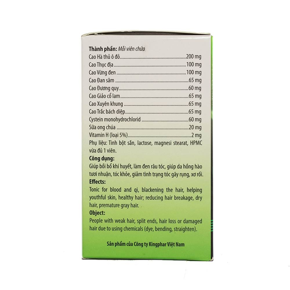 Hình ảnh Viên uống Herba Hair Kingphar hỗ trợ bồi bổ khí huyết, làm đen râu tóc (60 viên)