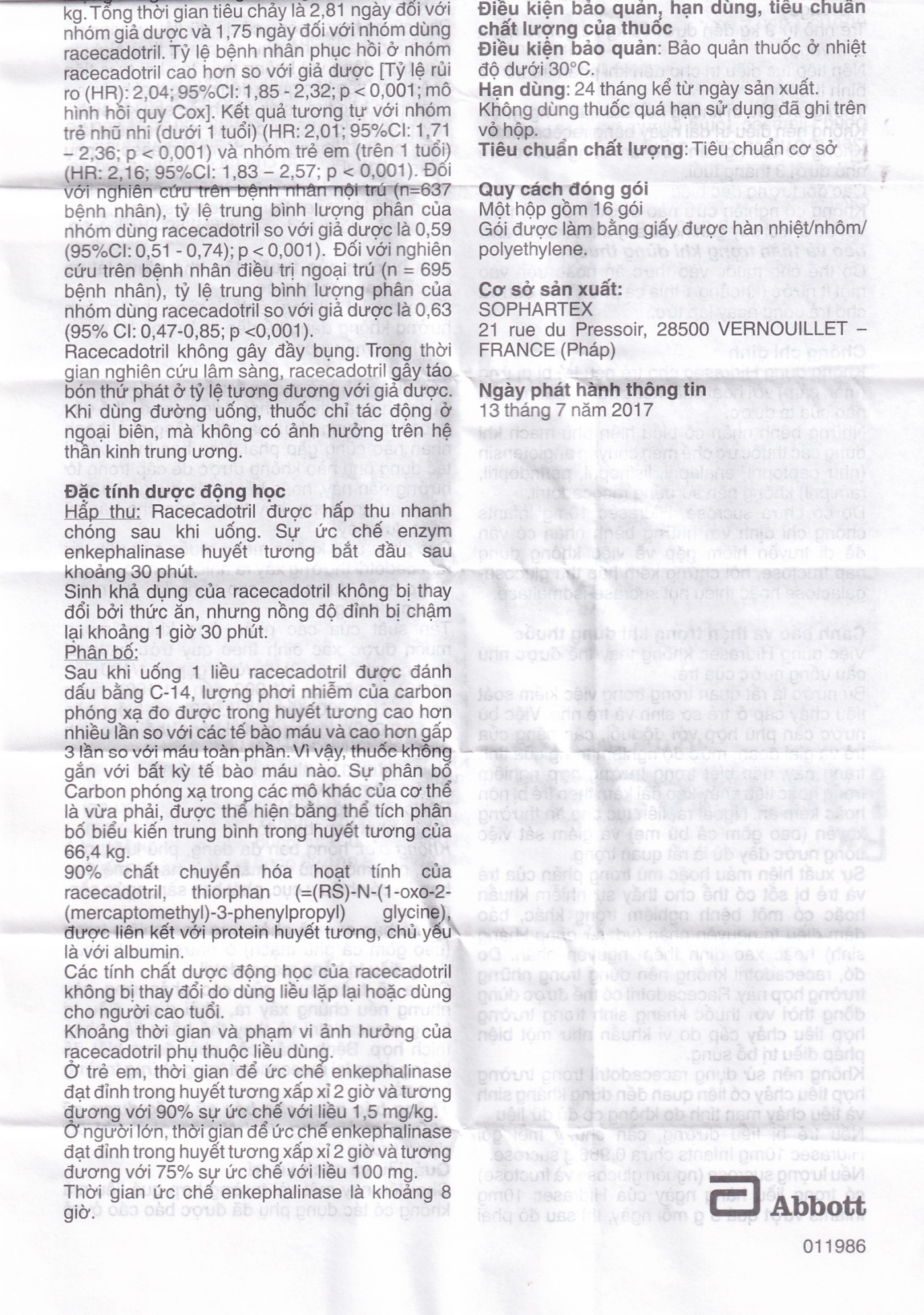 Hình ảnh Thuốc bột Hidrasec 10mg điều trị tiêu chảy cấp ở trẻ (16 gói)