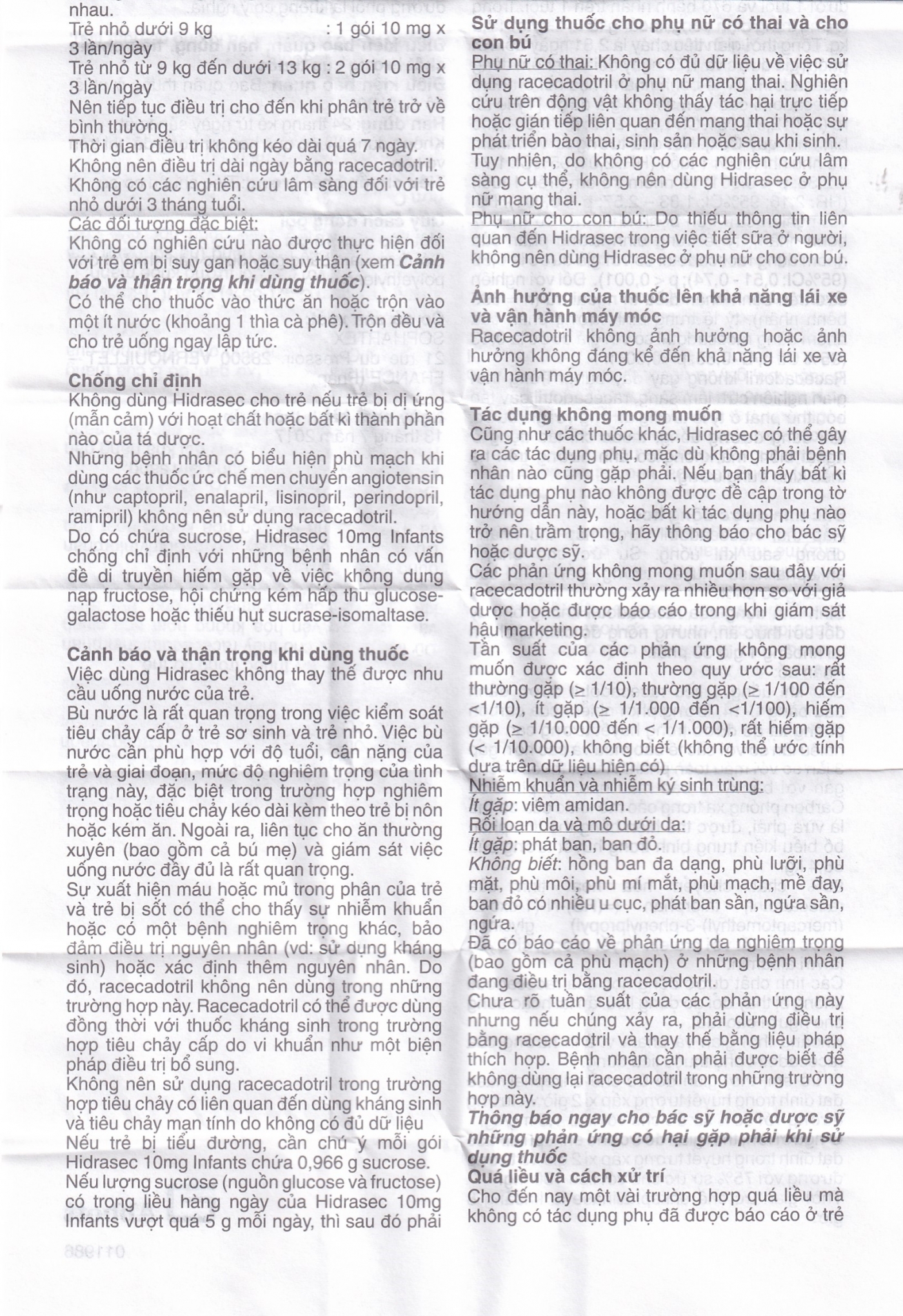 Hình ảnh Thuốc bột Hidrasec 10mg điều trị tiêu chảy cấp ở trẻ (16 gói)