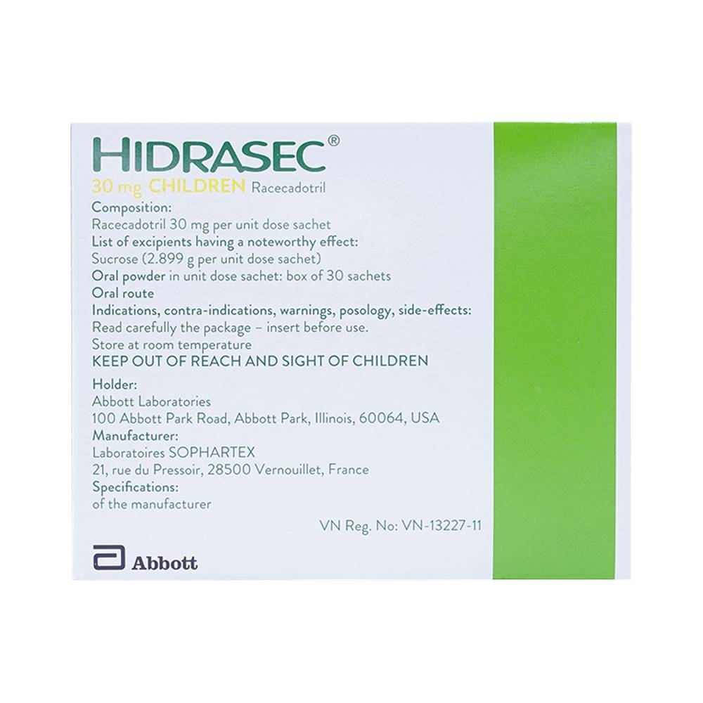 Hình ảnh Thuốc bột Hidrasec 30mg điều trị tiêu chảy cấp ở trẻ em (30 gói)