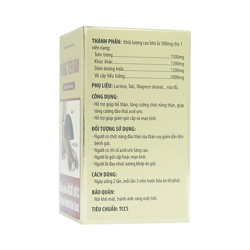 Hình ảnh Viên uống Hoàng Tiên Đan hỗ trợ giảm acid uric đối với bệnh nhân gout (60 viên)